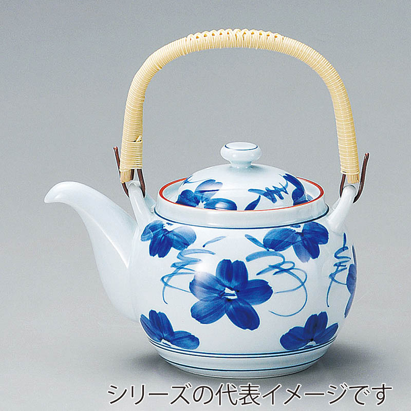 山万 45041-730 染花紋M8号土瓶(有田焼) 1個(ご注文単位1個)【直送品】