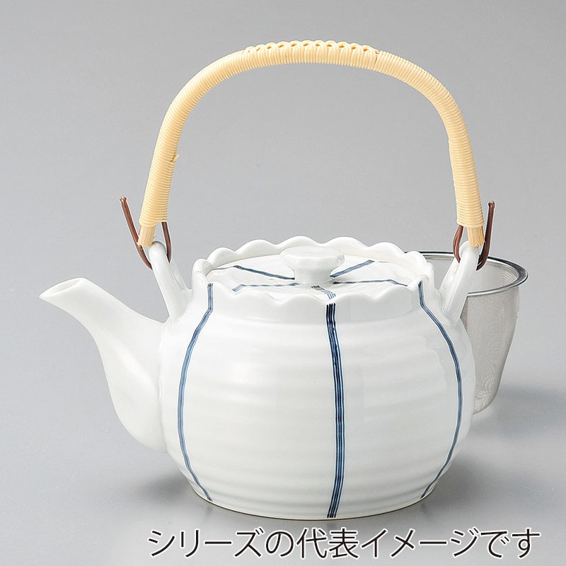 山万 45042-730 ラインU付8号土瓶(有田焼) 1個(ご注文単位1個)【直送品】
