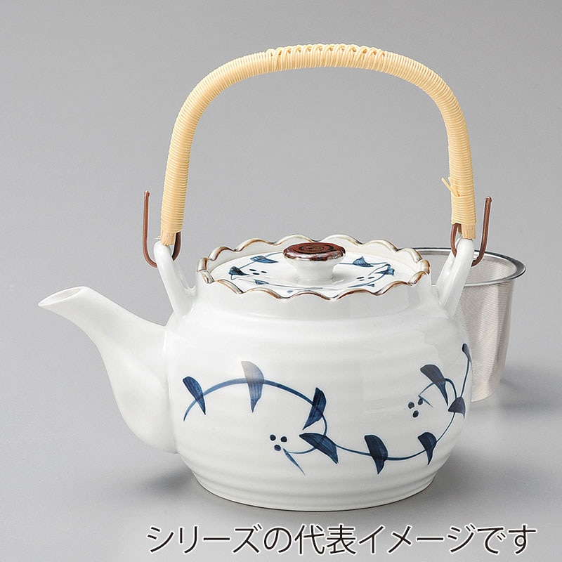 山万 45047-730 染付唐草U付6号土瓶(有田焼) 1個（ご注文単位1個）【直送品】