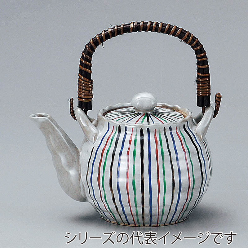 山万 45204-310 染錦十草土瓶6号 1個(ご注文単位1個)【直送品】
