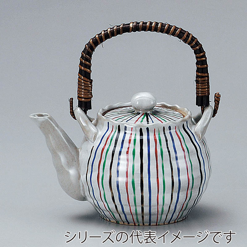 山万 45205-310 染錦十草土瓶4号 1個(ご注文単位1個)【直送品】