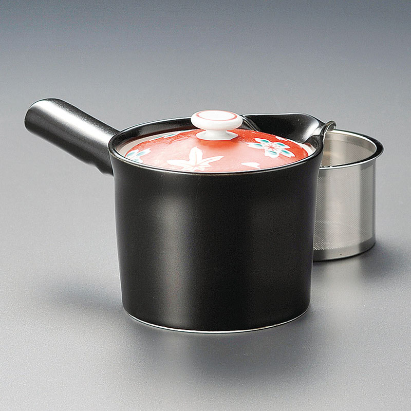 山万 45401-730 赤濃春秋黒SS急須(有田焼) 1個(ご注文単位1個)【直送品】