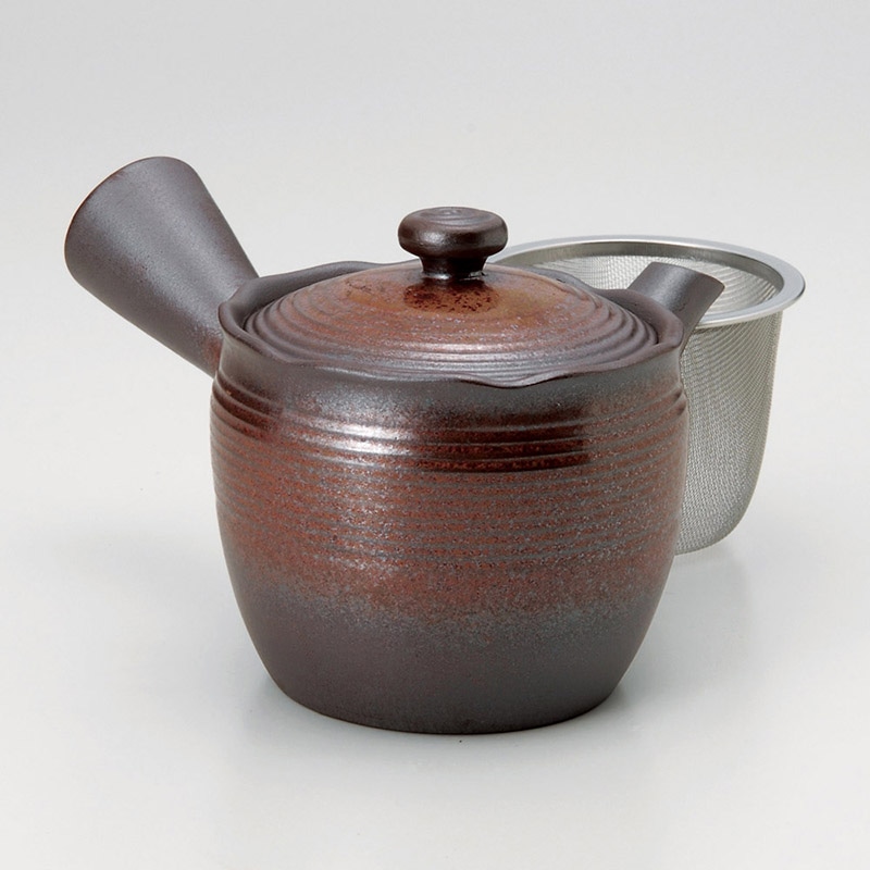 山万 45809-650 万古急須1.5花風炎 カゴ網付 1個（ご注文単位1個）【直送品】