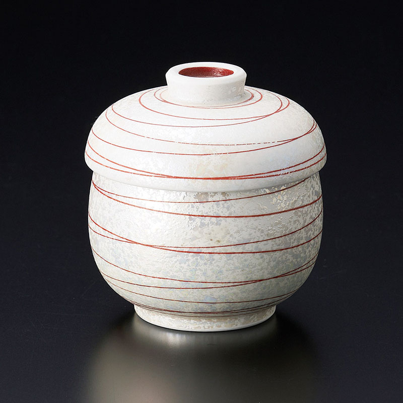 山万 46703-710 レッドパール乱線むし碗(有田焼 1個(ご注文単位1個)【直送品】