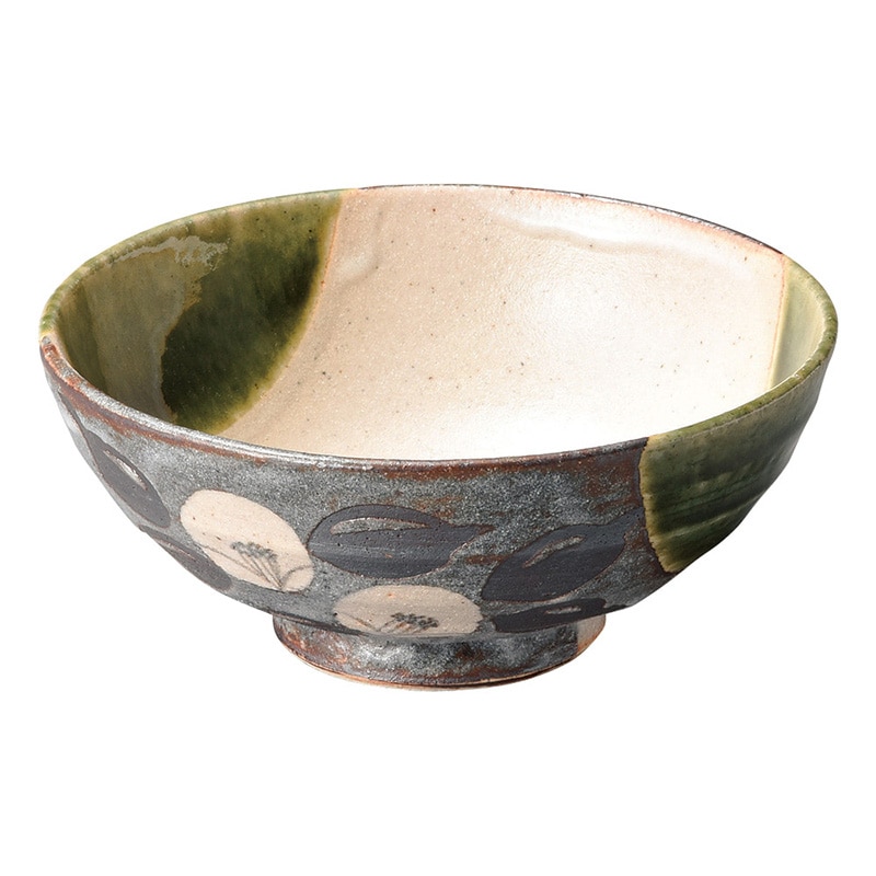山万 47363-510 織部椿 飯碗 大 1個(ご注文単位1個)【直送品】