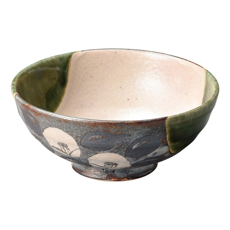 山万 47364-510 織部椿 飯碗 小 1個(ご注文単位1個)【直送品】