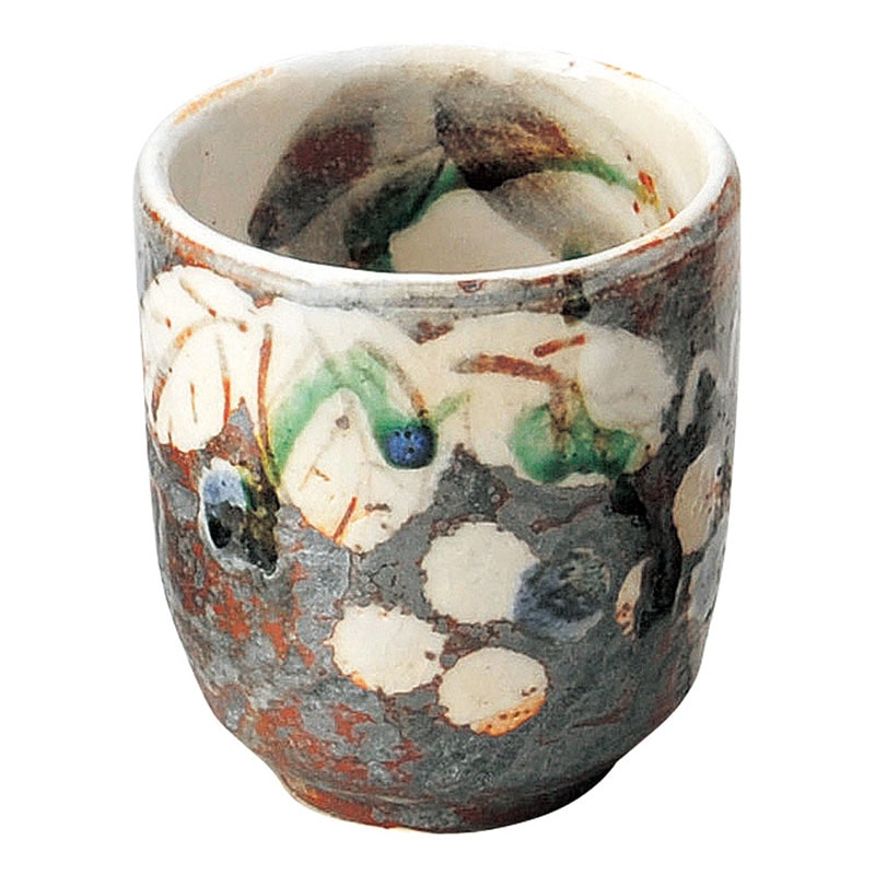 山万 47310-510 ねずみ志野ぶどう 湯呑 1個（ご注文単位1個）【直送品】