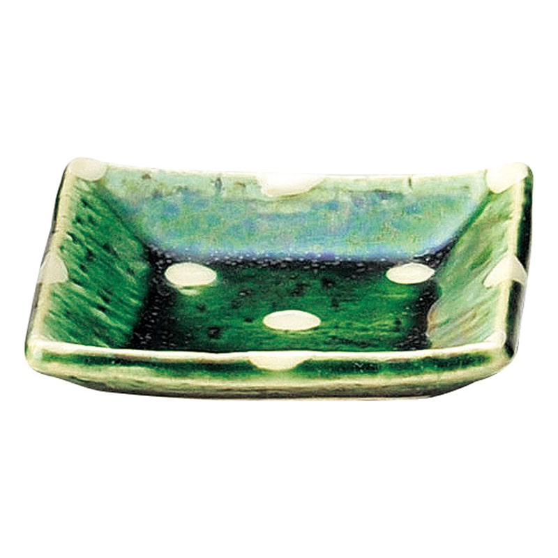 山万 47151-570 ドット 織部角小皿 1個(ご注文単位1個)【直送品】