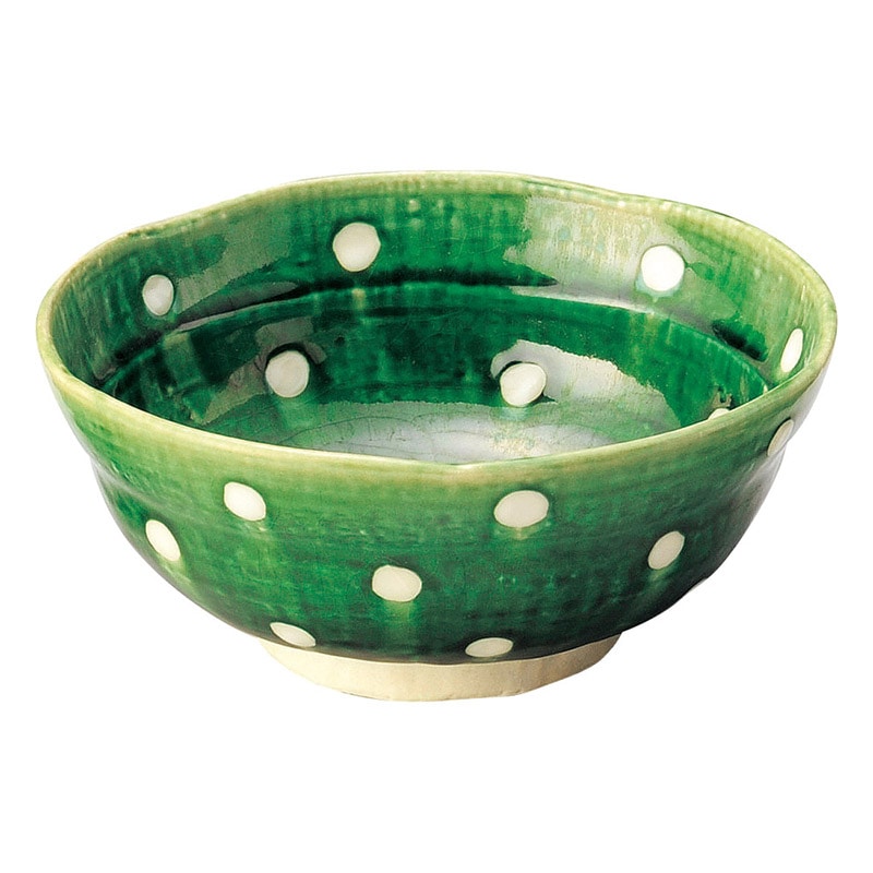 山万 47155-570 ドット 織部丸鉢(大) 1個（ご注文単位1個）【直送品】