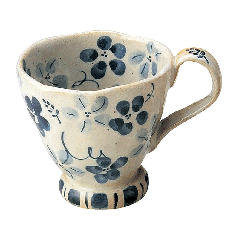 山万 47208-570 藍の花 手造りマグ(青) 1個（ご注文単位1個）【直送品】