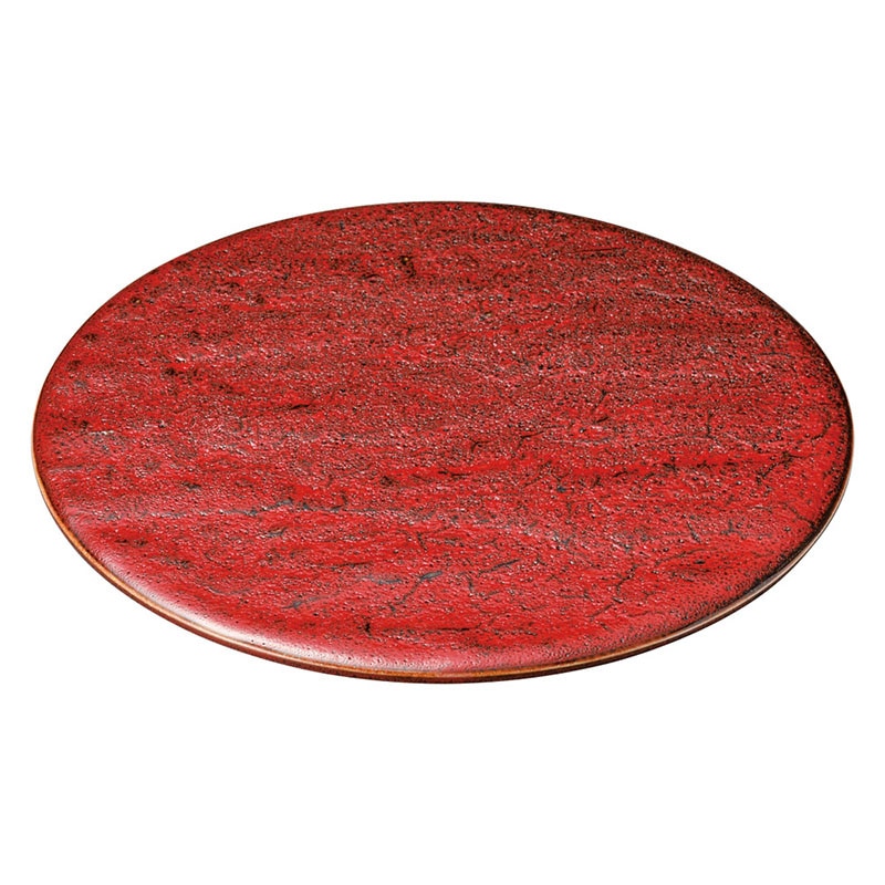 山万 50405-460 岩肌シリーズ 丸24cm皿 紅 1個（ご注文単位1個）【直送品】