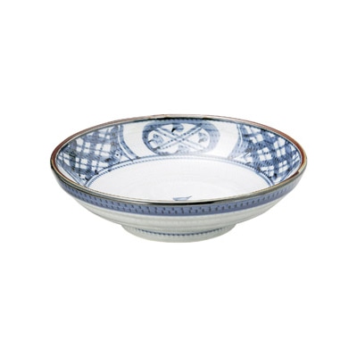 山万 50142-130 古染間取丸紋 7.5めん皿 1個(ご注文単位1個)【直送品】