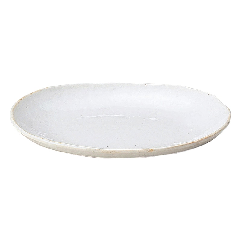 山万 49761-570 無地白釉 小判皿(小) 1個（ご注文単位1個）【直送品】