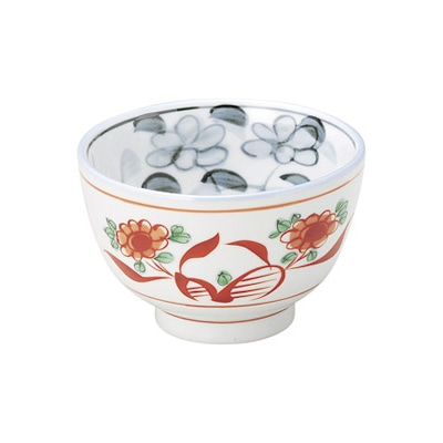 山万 50333-170 赤絵花 夏目4.5丼 1個(ご注文単位1個)【直送品】