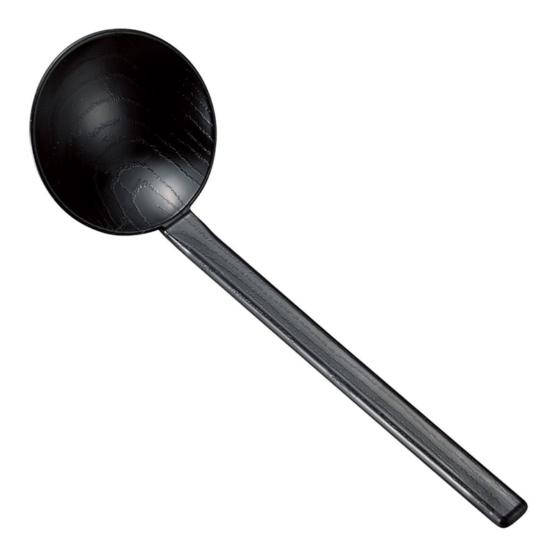 山万 53545-810 PBT木目しゃもじ黒OM 1個（ご注文単位1個）【直送品】