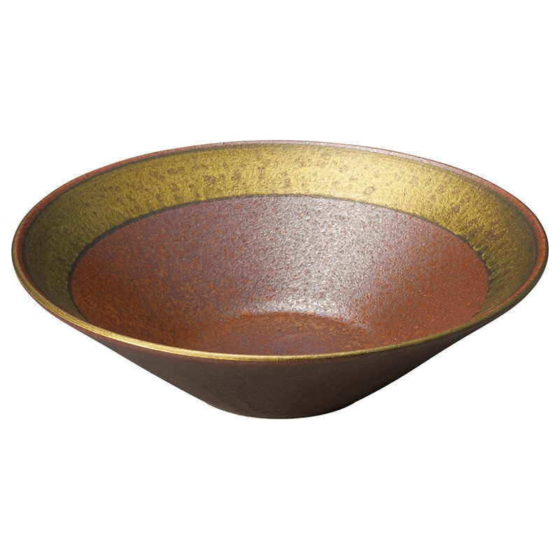 山万 56411-450 備前黒金溶彩7寸深鉢 1個(ご注文単位1個)【直送品】