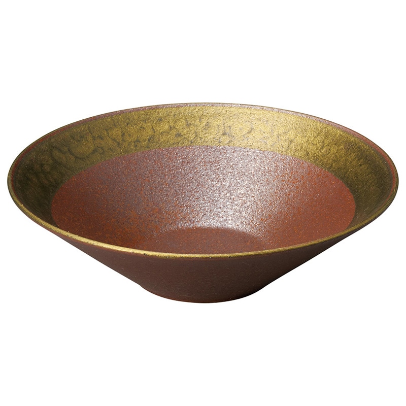 山万 56412-450 備前黒金溶彩8寸深鉢 1個(ご注文単位1個)【直送品】