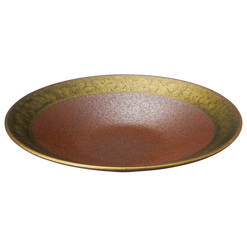 山万 56418-450 備前黒金溶彩8寸深皿 1個(ご注文単位1個)【直送品】