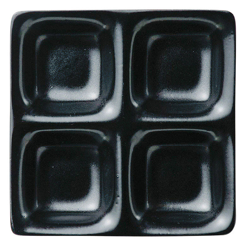 山万 60011-310 いぶし天目コワケ4品皿 1個(ご注文単位1個)【直送品】