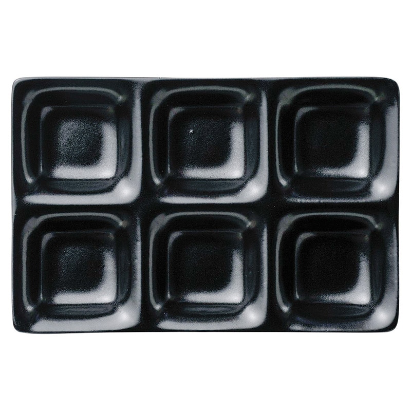 山万 60012-310 いぶし天目コワケ6品皿 1個(ご注文単位1個)【直送品】