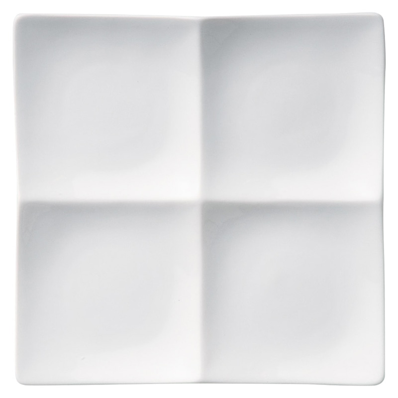 山万 60017-470 アペクス角皿4P /WH 1個(ご注文単位1個)【直送品】