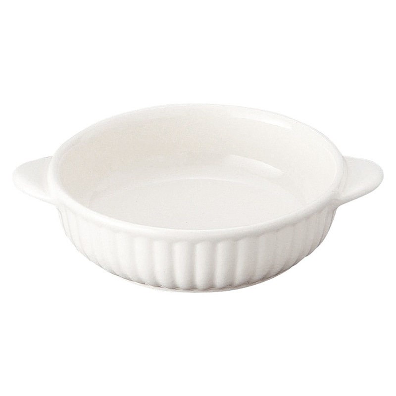 山万 64305-650 乳白 丸グラタン(小) 1個（ご注文単位1個）【直送品】