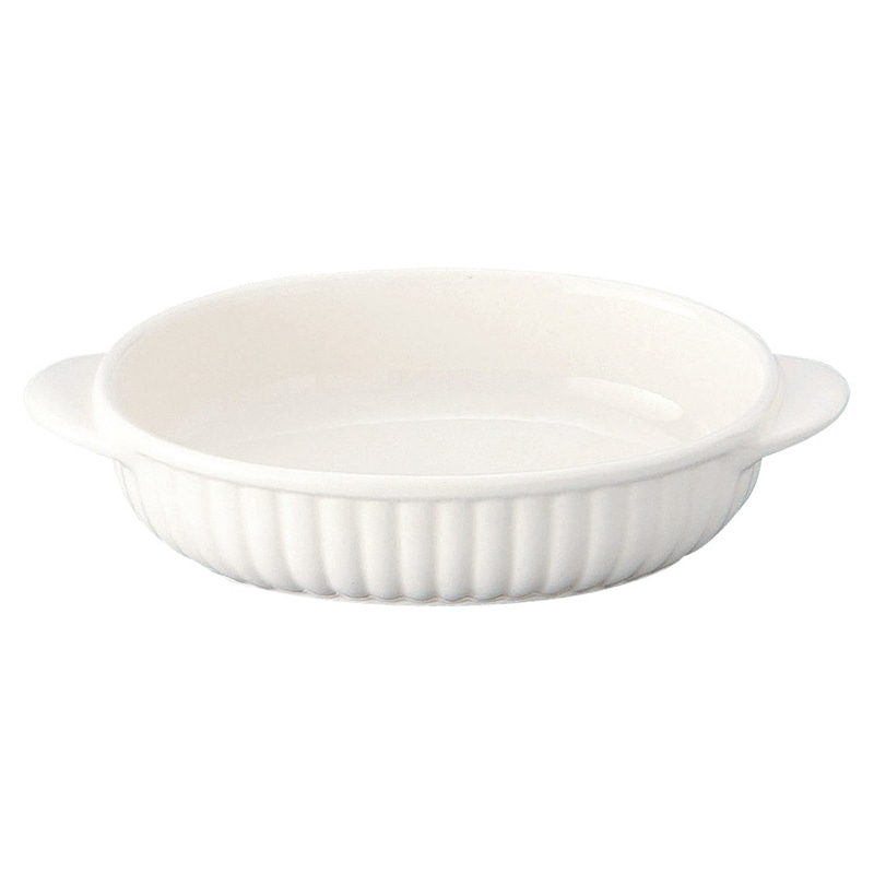 山万 64306-650 乳白 小判グラタン(小) 1個（ご注文単位1個）【直送品】