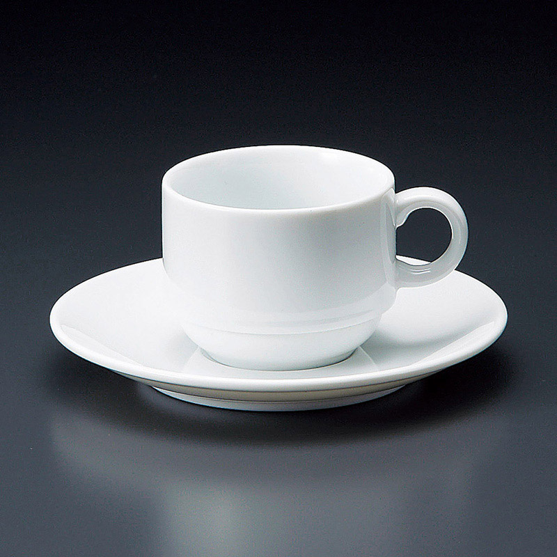 山万 65287-400 白磁105スタックコーヒー碗皿 1個（ご注文単位1個）【直送品】