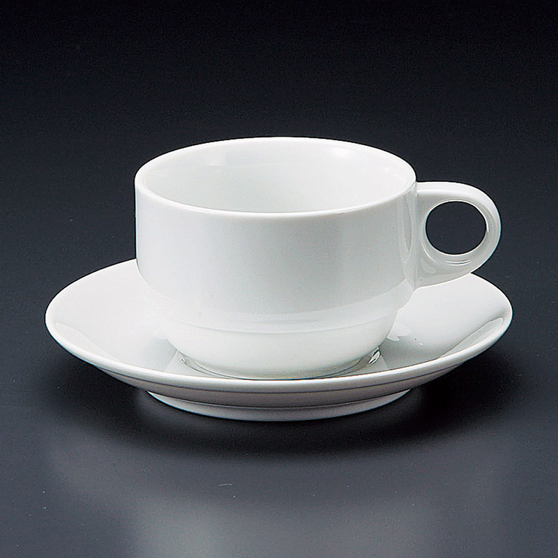 山万 65266-400 白スタックコーヒー碗皿 1個（ご注文単位1個）【直送品】