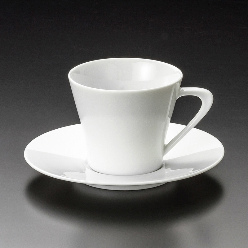 山万 65354-400 白磁ホルンコーヒー碗皿 1個(ご注文単位1個)【直送品】
