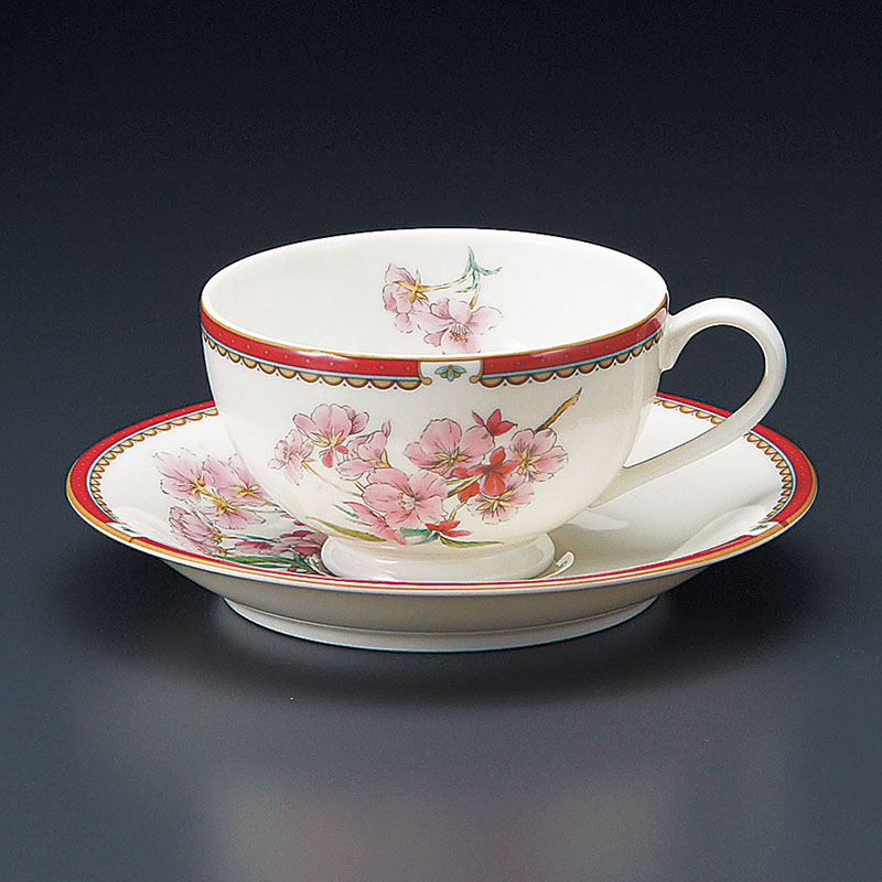 山万 65806-440 NBサクラ紅茶碗皿 1個（ご注文単位1個）【直送品】