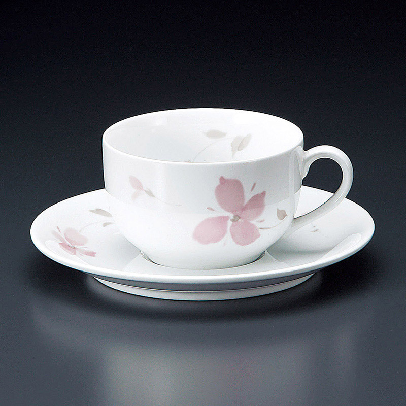 山万 65906-470 ピンクフラワーDC紅茶碗皿 1個(ご注文単位1個)【直送品】