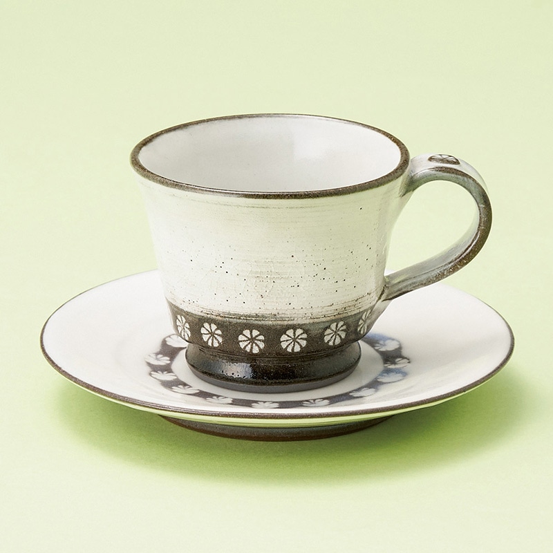 山万 66033-440 粉引三島コーヒー碗皿 1個(ご注文単位1個)【直送品】