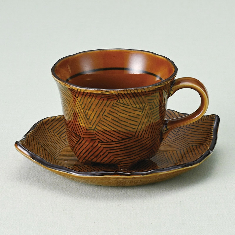 山万 65945-310 アメかわり十草木の葉コーヒー碗 1個(ご注文単位1個)【直送品】