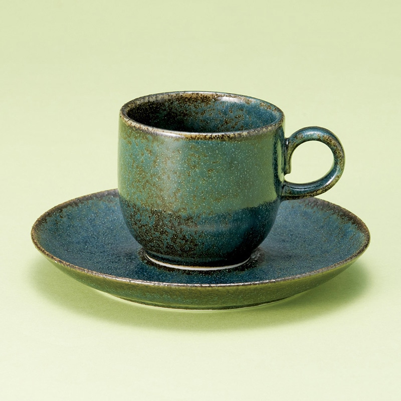 山万 65627-400 藍さびコーヒー碗皿 1個(ご注文単位1個)【直送品】