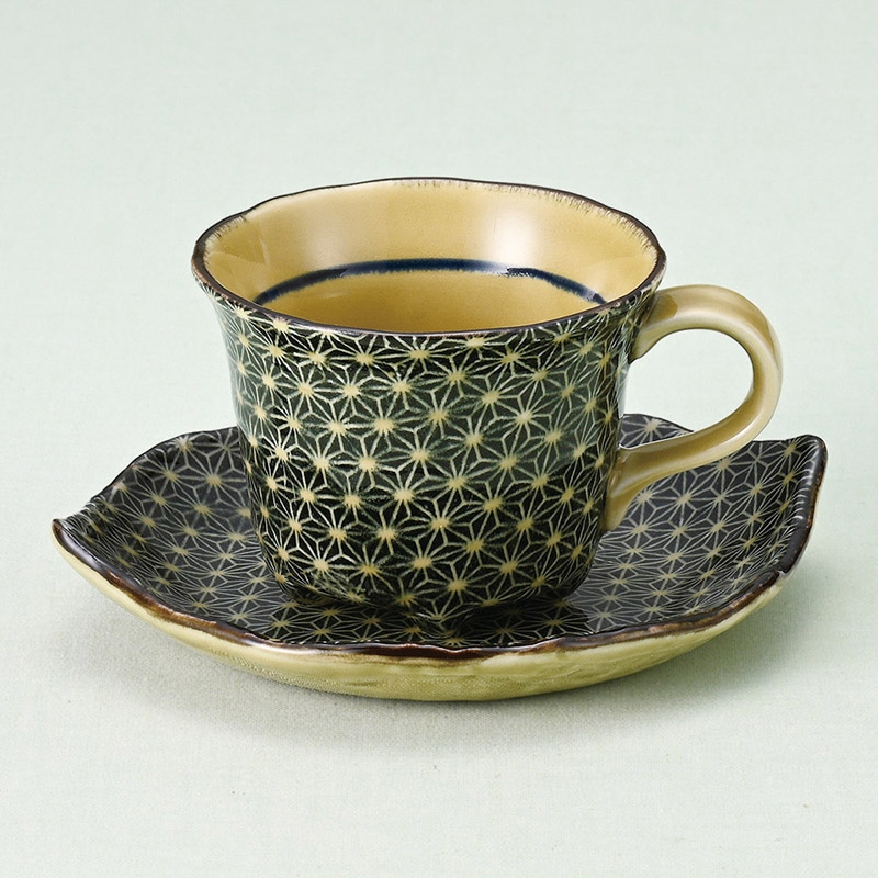 山万 65749-400 葉ふね刺子コーヒー碗皿 1個(ご注文単位1個)【直送品】