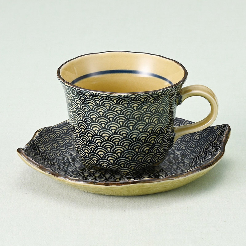 山万 65758-020 青海波コーヒー碗皿 1個(ご注文単位1個)【直送品】