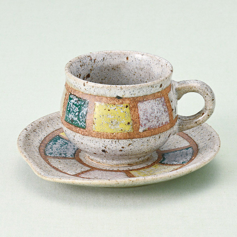 山万 65951-400 パッチワークコーヒー碗皿 1個(ご注文単位1個)【直送品】