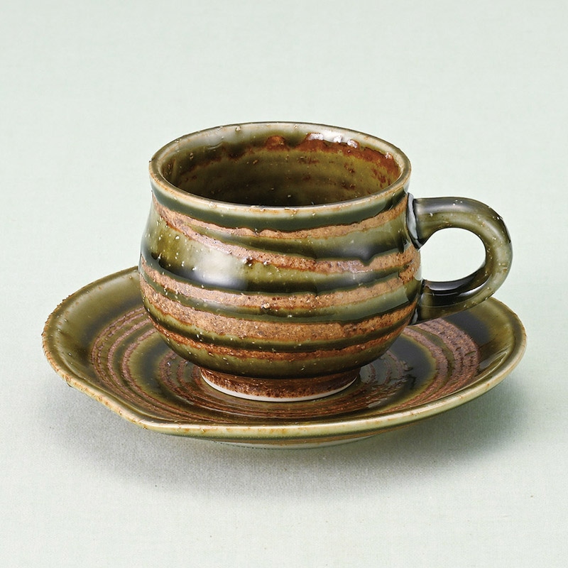 山万 65957-400 オリベラインコーヒー碗皿 1個(ご注文単位1個)【直送品】