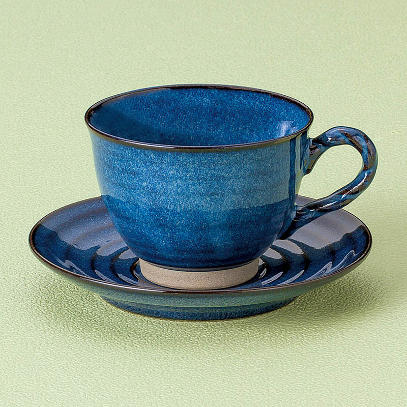 山万 65737-400 縄手ナマコ釉コーヒー碗皿 1個(ご注文単位1個)【直送品】