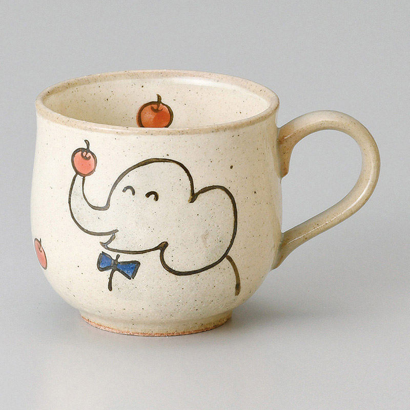 山万 66433-510 粉引ぞう子供マグカップ 1個（ご注文単位1個）【直送品】