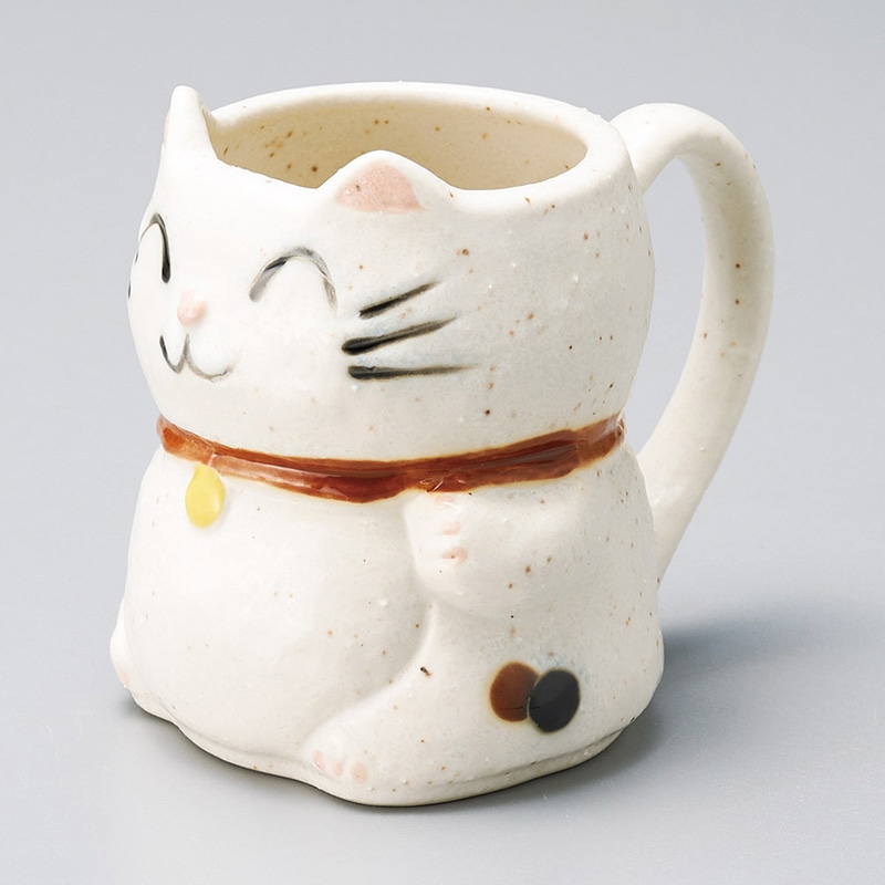 山万 66602-410 招き猫 白マグ 1個（ご注文単位1個）【直送品】
