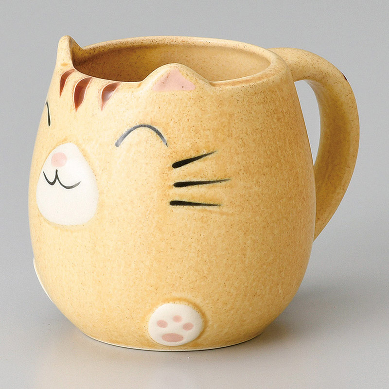 山万 66604-460 マット黄福猫マグ 1個（ご注文単位1個）【直送品】