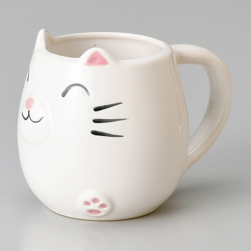 山万 66605-410 パステルホワイト福ねこ 1個（ご注文単位1個）【直送品】