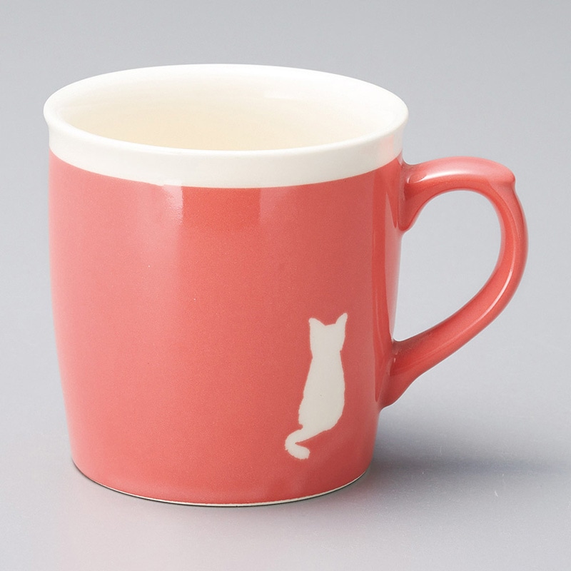 山万 66914-400 シルエットねこ大マグ(ピンク) 1個(ご注文単位1個)【直送品】