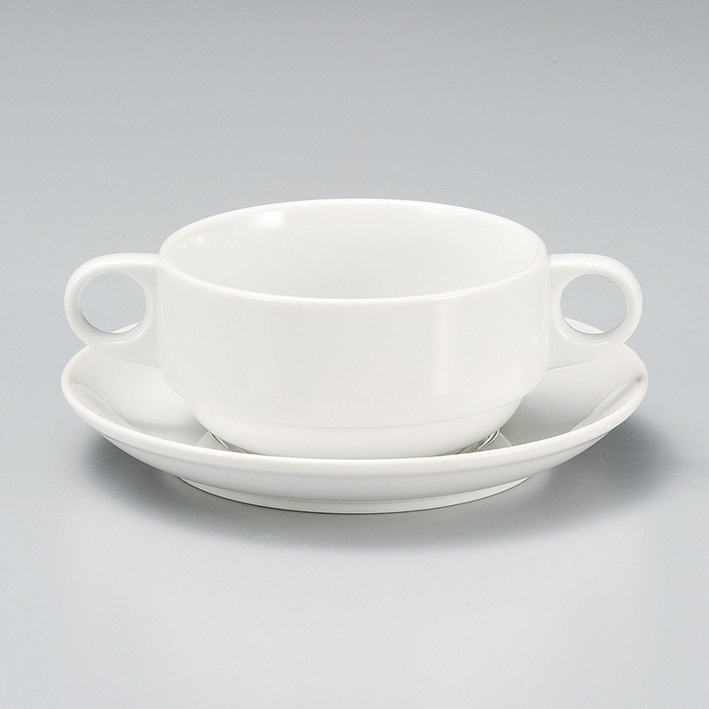 山万 67308-400 白スタックブイヨン受皿のみ 1個(ご注文単位1個)【直送品】