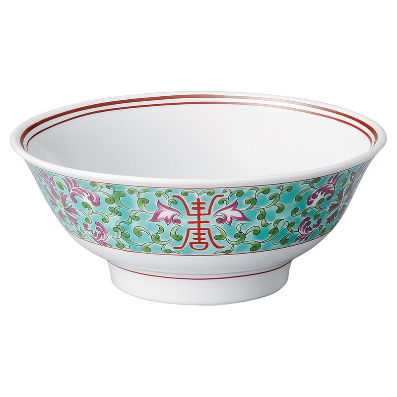山万 68202-100 緑彩宝華 6.3高台丼 1個（ご注文単位1個）【直送品】