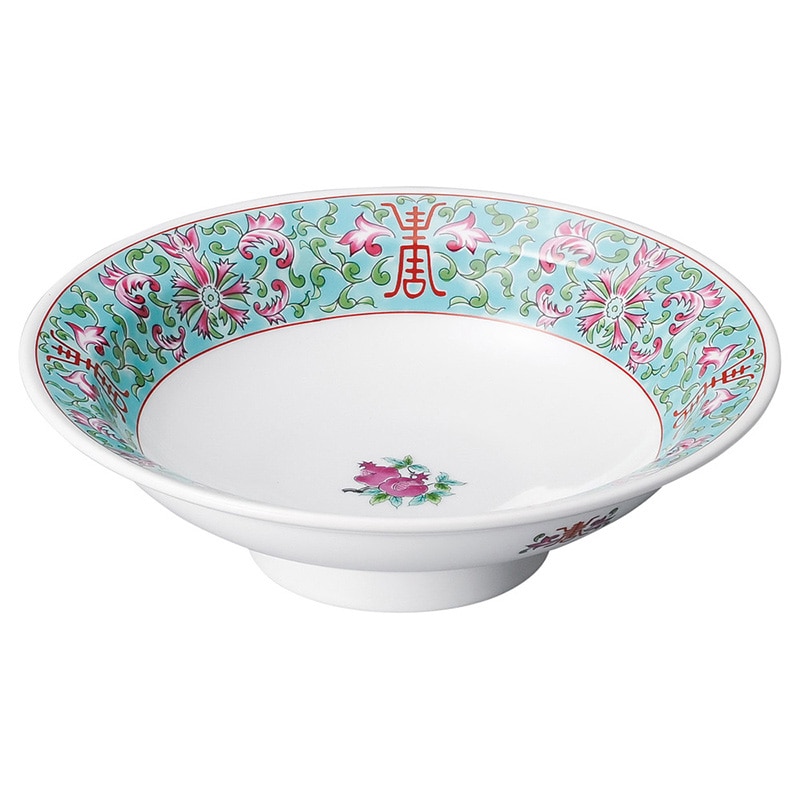 山万 68205-100 緑彩宝華 丸7.0高台皿 1個（ご注文単位1個）【直送品】
