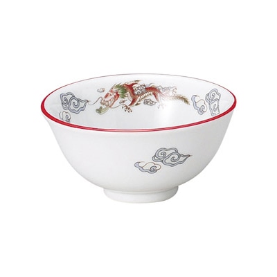 山万 68108-440 朱渕萬漢龍 3.6スープ碗 1個（ご注文単位1個）【直送品】