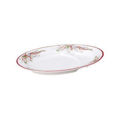 山万 68124-440 朱渕萬漢龍 9吋仕切皿 1個（ご注文単位1個）【直送品】